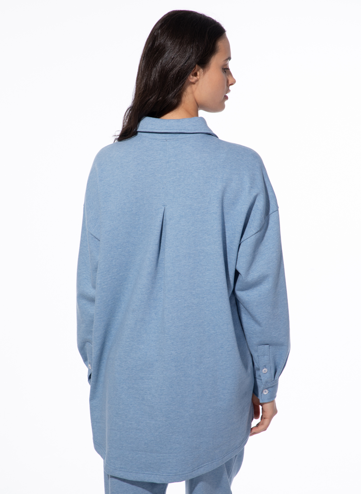 Sweat-Hemd Oversized Denim-Blau