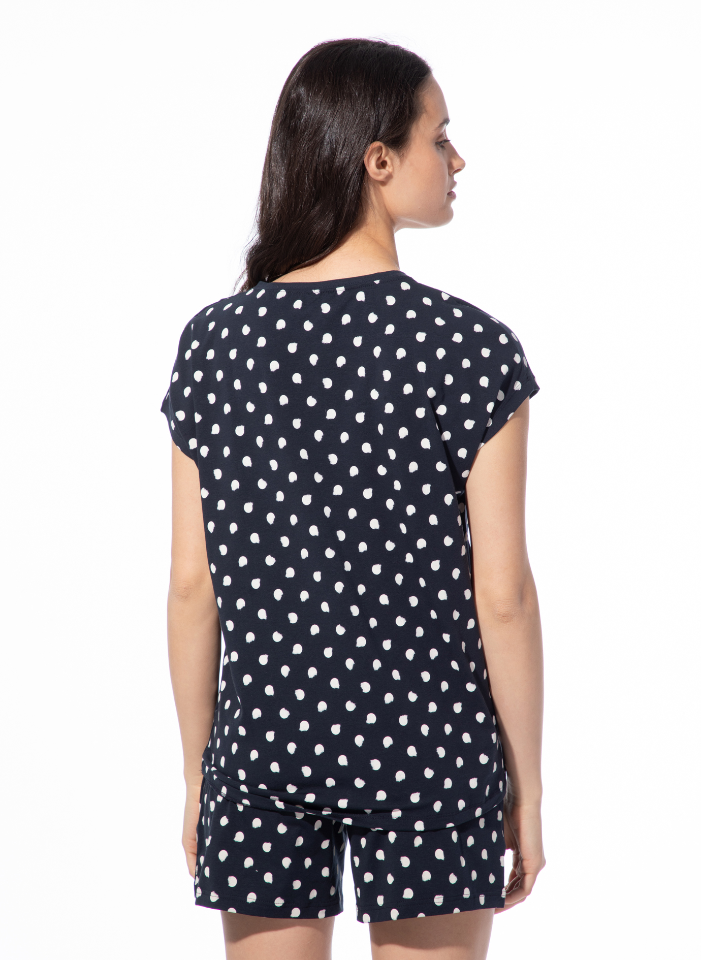  T-Shirt Dunkelblau Dots