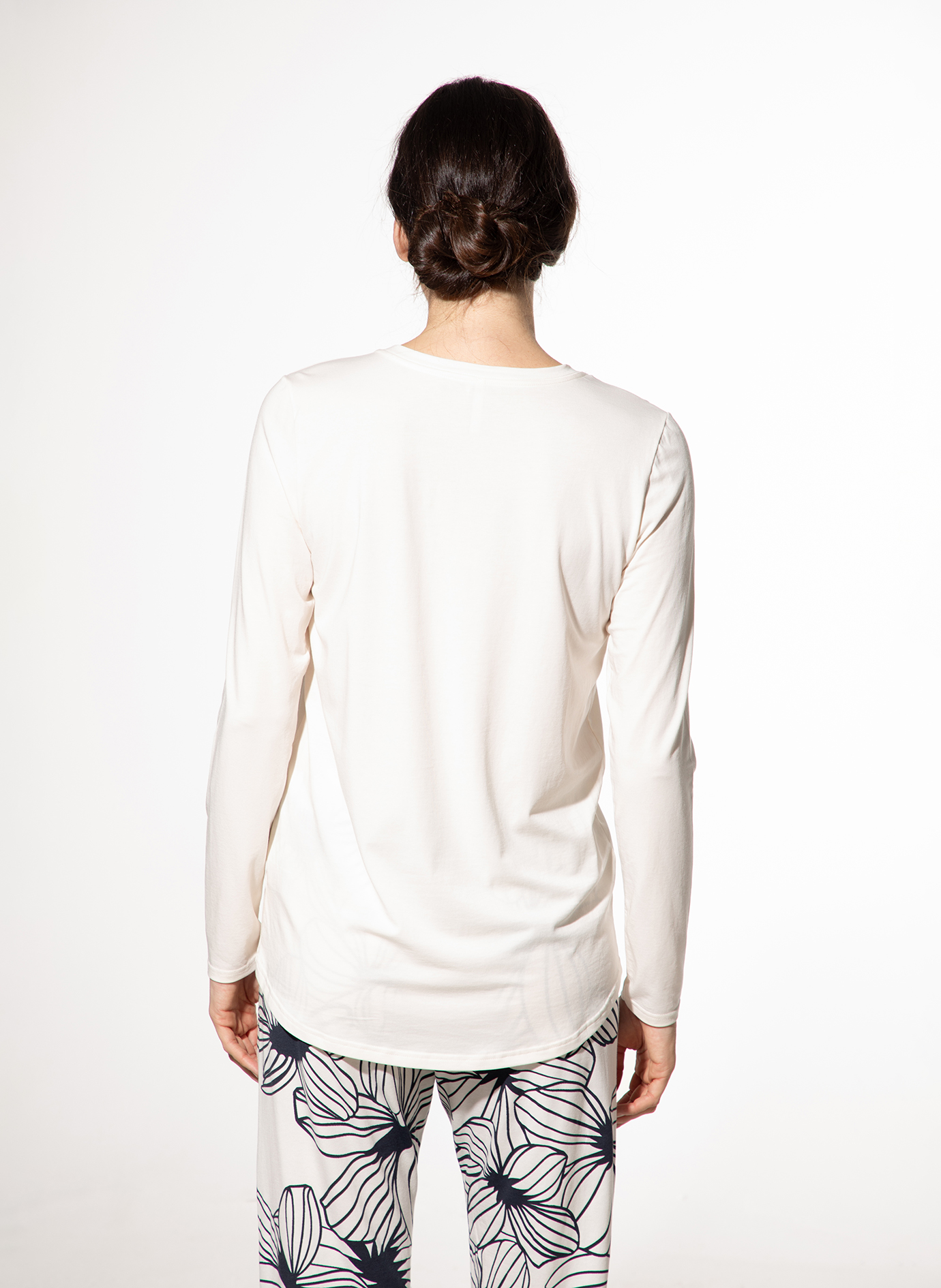 Langarmshirt Beige aus Baumwolle-Modal